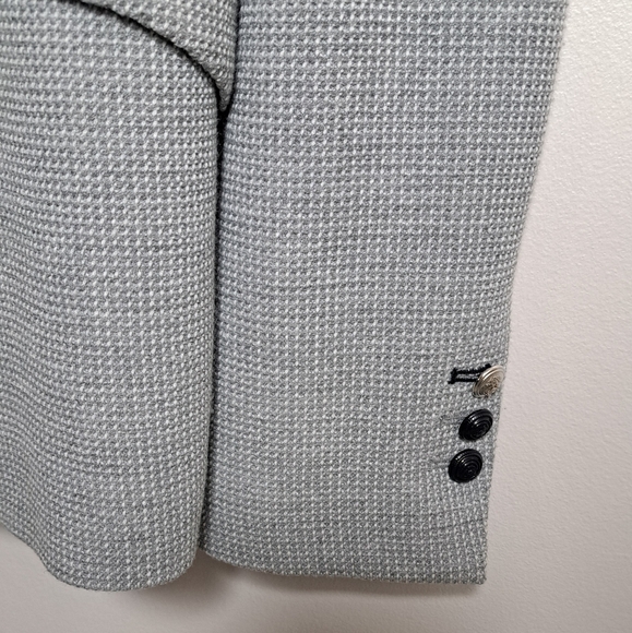 ZARA WOMAN BLAZER GRAY WITH TEXTURE LARGE. PRE-OWNED. MADE IN PORTUGAL. - Picture 7 of 15